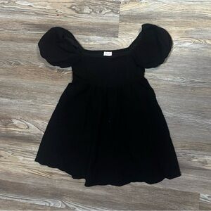 Pink Lily Boutique Puff Sleeve Black Dress - S